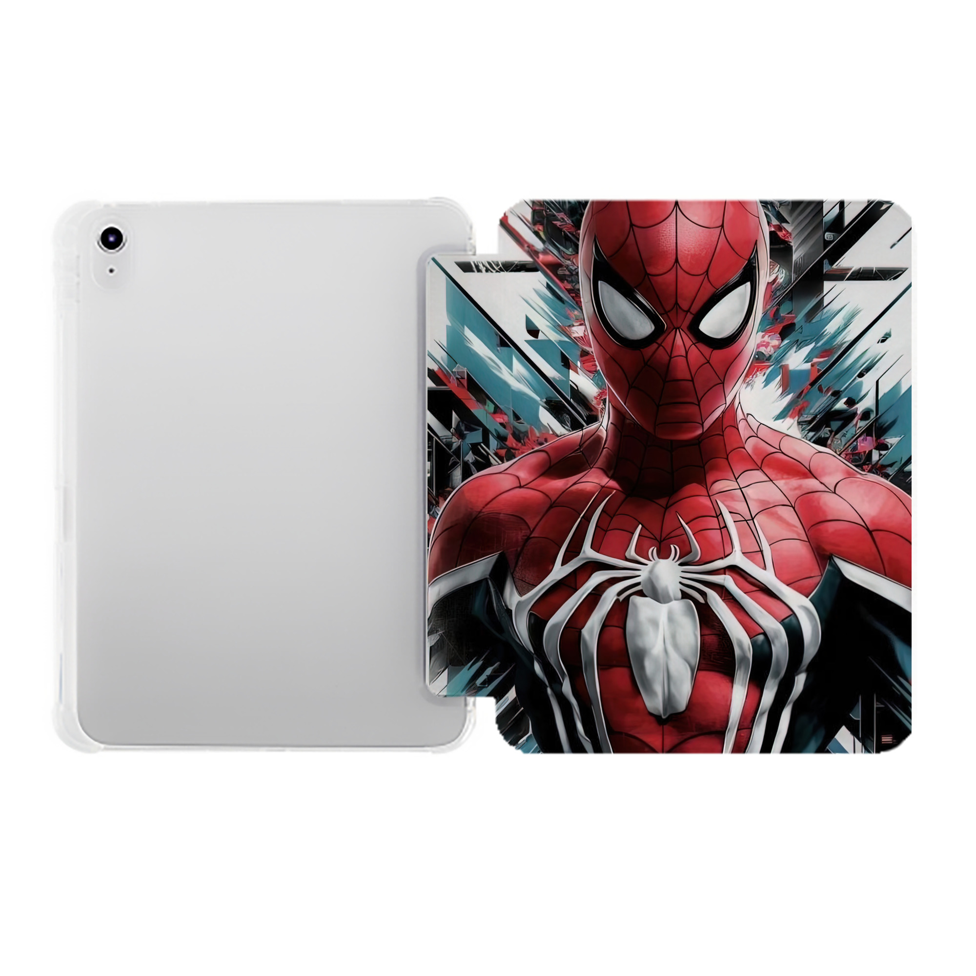 （画像用） Spider Man スパイダーマン IPad ケース ペン収納付き 三つ折りスタンド PUレザー×シリコン 対応機種9.5/10.5/10.9インチ